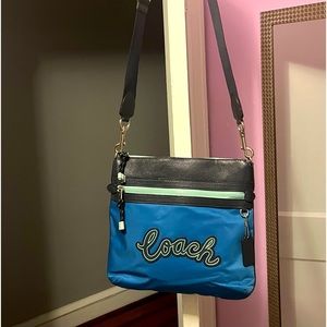 GUC and Very Clean Coach “Vale File” Nylon and Leather Crossbody Bag